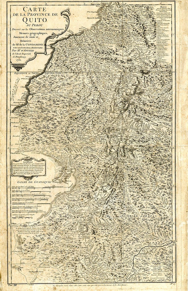 Carta Geográfica de la Costa Occidental en la Audiencia del Quito (1751), por Pedro Vicente Maldonado.
