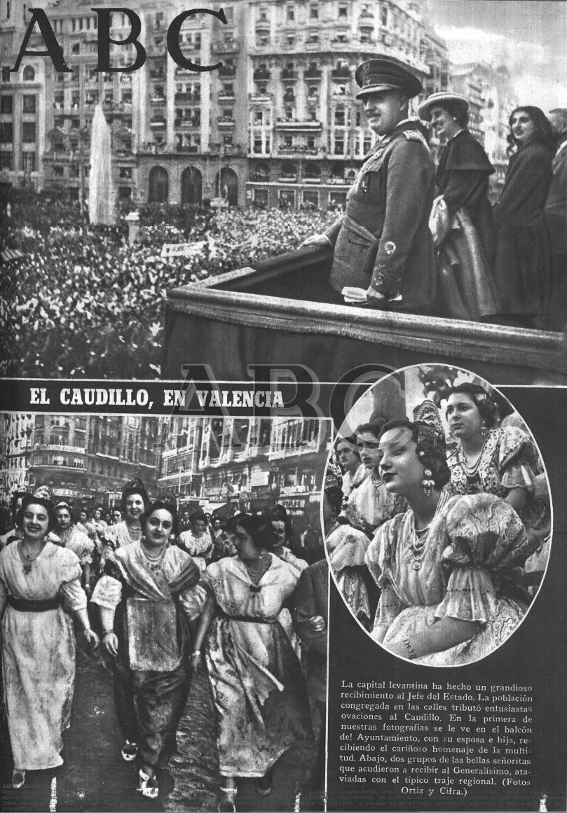 Portada de 1947 con la llegada de Franco. Fuente: ABC
