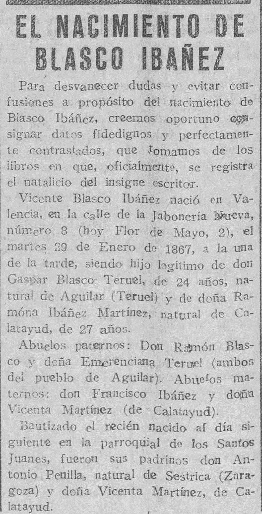 El Pueblo : diario republicano de Valencia (31/01/1928).