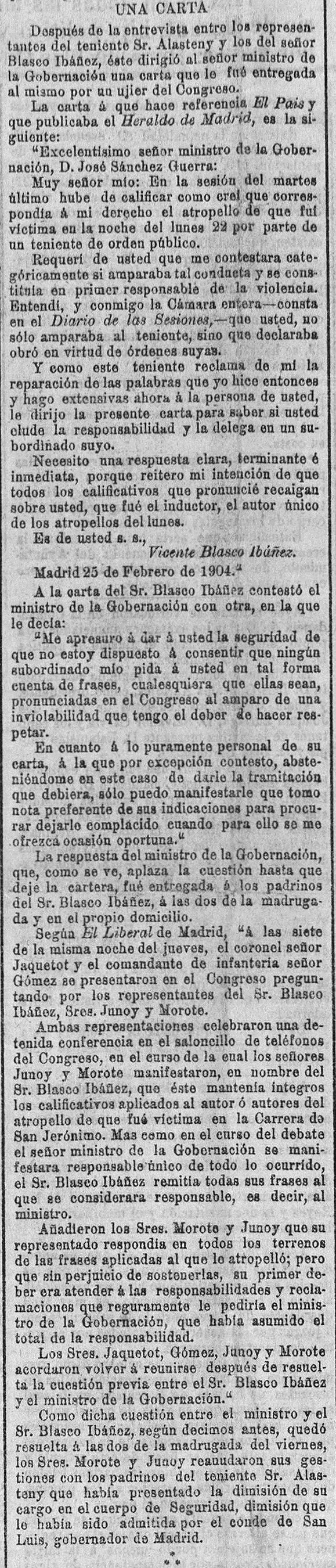 'El Pueblo : diario republicano de Valencia (28/02/1904).
