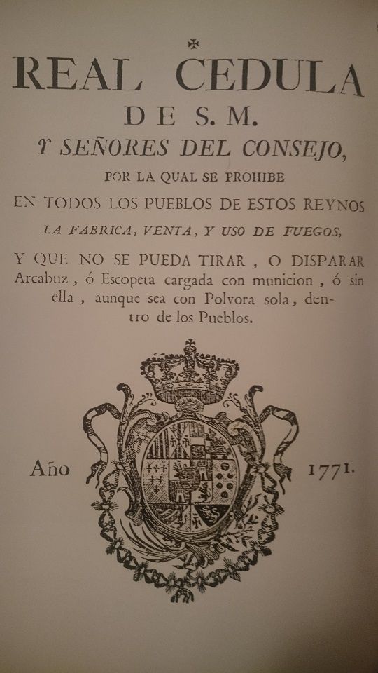 Una de las tantas prohibiciones borbónicas impuestas desde el Decreto de Nueva Planta, en este caso por Carlos III en 1771.