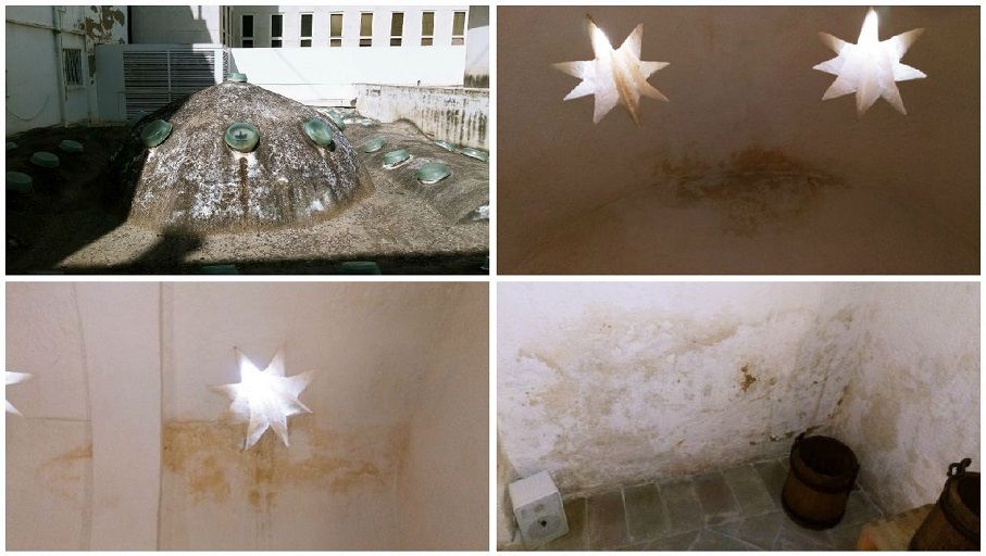 Graves y numerosos daños, humedades y desperfectos en los Baños del Almirante de Valencia