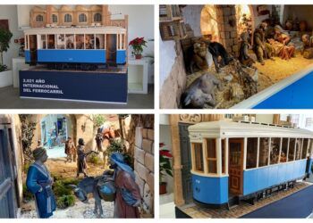 Instalan un belén en una maqueta de tranvía valenciano del año 1930