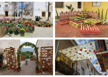 Aras de los Olmos se llena de flores gracias a su concurso de jardines efímeros y fachadas en flor