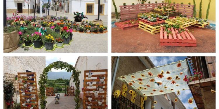 Aras de los Olmos se llena de flores gracias a su concurso de jardines efímeros y fachadas en flor