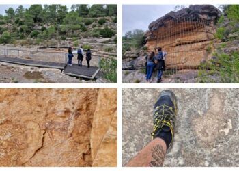 Huellas de dinosaurios y pinturas rupestres en la ruta de la Rambla del Tambuc de Millares