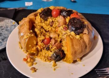 Arroz al horno en calabaza, una receta típica de Vilafamés