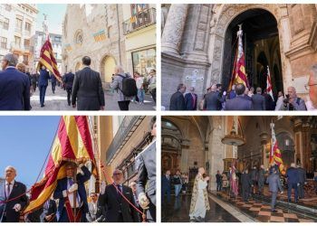Valencia celebra cada 23 de abril la procesión de Sant Jordi, retomada por el Centenar de la Ploma