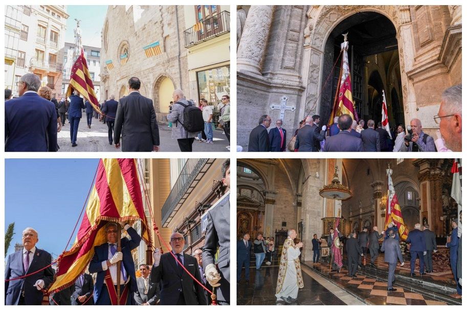 Valencia celebra cada 23 de abril la procesión de Sant Jordi, retomada por el Centenar de la Ploma