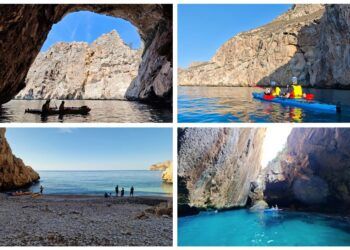 Ruta en kayak entre la Granadella y Cala Moraig para conocer cuevas, calas y rincones ocultos