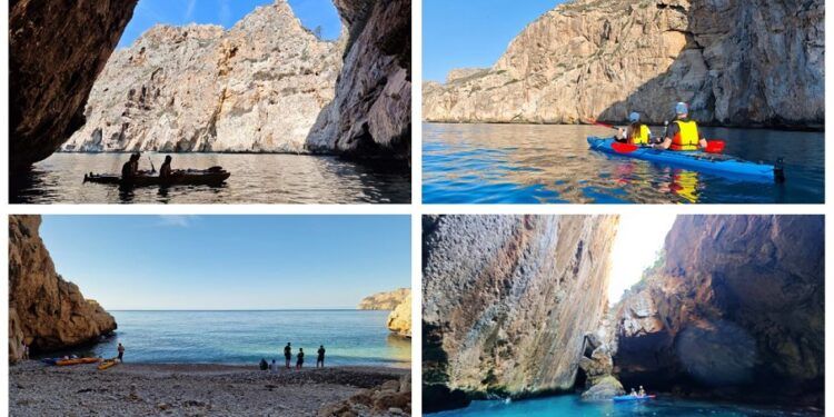 Ruta en kayak entre la Granadella y Cala Moraig para conocer cuevas, calas y rincones ocultos