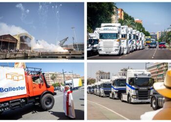 Más de 1000 transportistas y 300 cabezas tractoras saldrán en procesión por las calles de Valencia