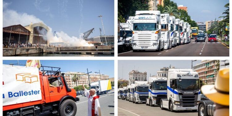 Más de 1000 transportistas y 300 cabezas tractoras saldrán en procesión por las calles de Valencia