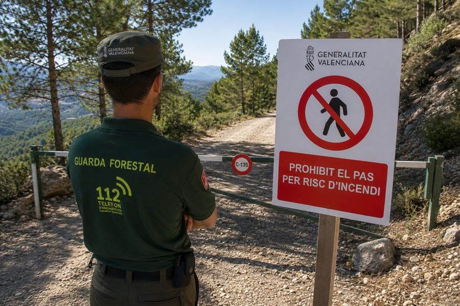 Toda la Comunitat Valenciana en riesgo extremo de incendios: estas son las prohibiciones hasta el jueves