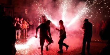 Imagen de un correfoc de unas pasadas fiestas de Alaquàs. Foto del Ajuntament de Alaquàs.