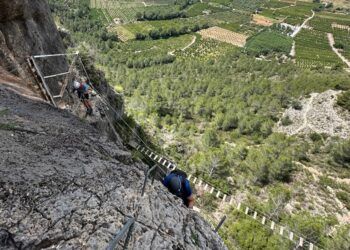 Vía Ferrata La Falconera, dos niveles de vía ferrata a los pies de la Serra Falconera de Gandia