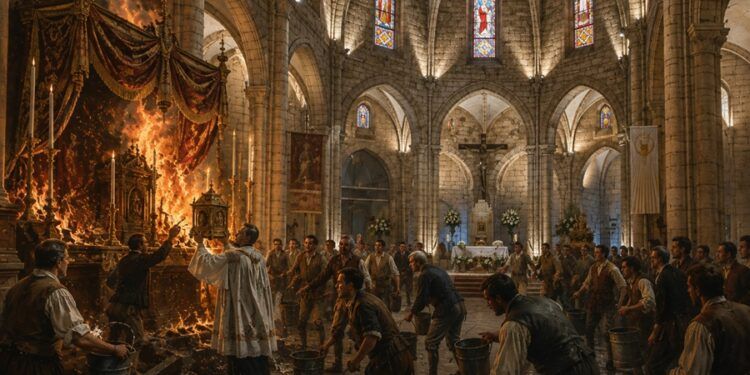 Cuando un cirio provocó un devastador incendio en la Iglesia de Santa Catalina de Valencia durante un Jueves Santo del s. XVI