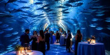 La nueva edición de cena con bodega del Oceanogràfic ofrecerá en esta ocasión un cóctel en el espacio Océanos antes de dar paso a la cena al restaurante submarino.