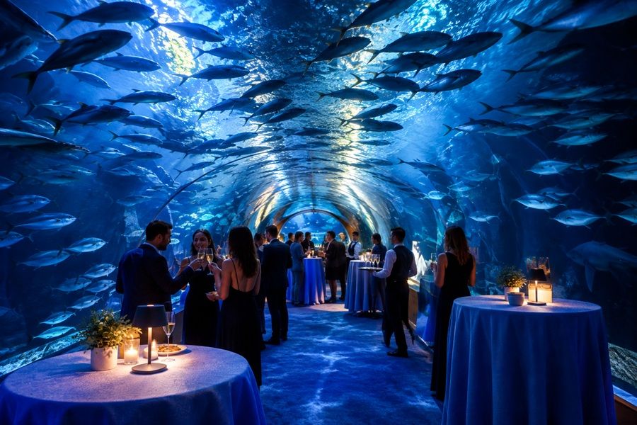 El Oceanogràfic de Valencia prepara una cena con bodega muy especial: cóctel entre tiburones y velada en el único restaurante submarino de la ciudad